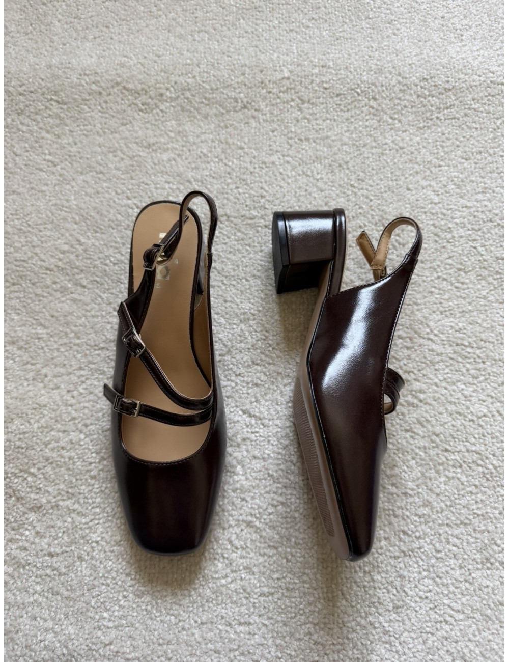 Slingback marrons à talons