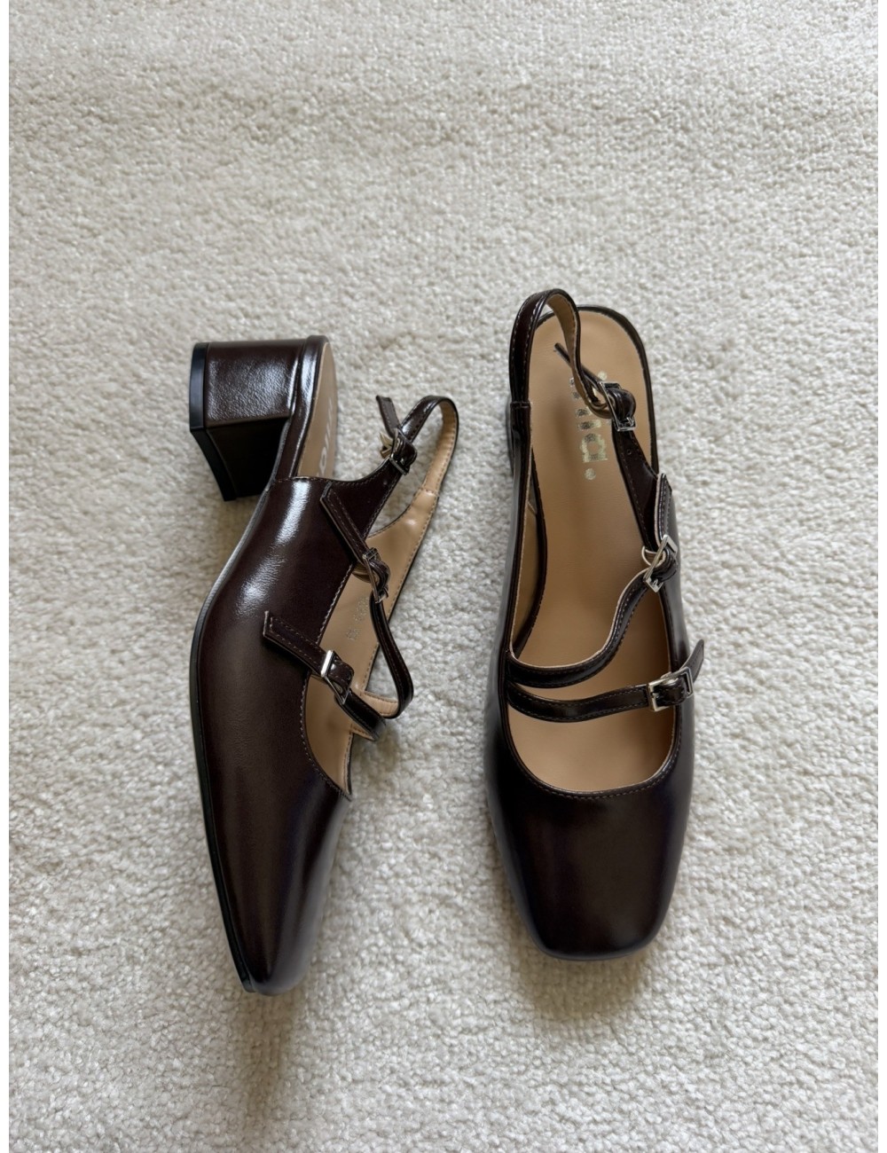 Slingback marrons à talons