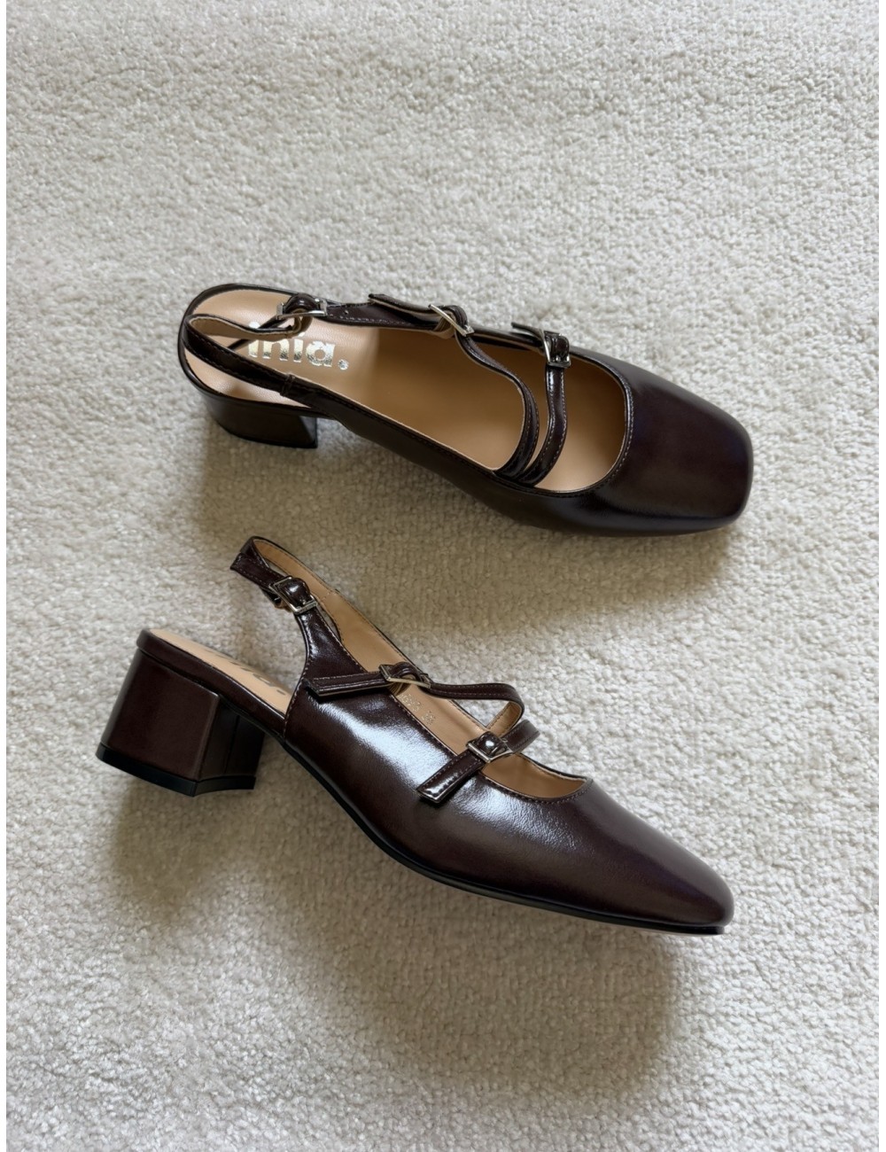 Slingback marrons à talons