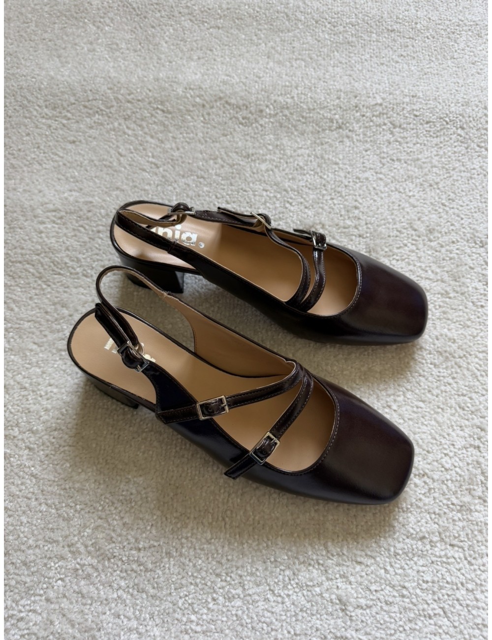 Slingback marrons à talons