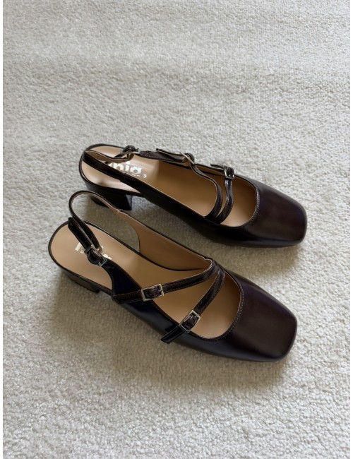 Slingback marrons à talons
