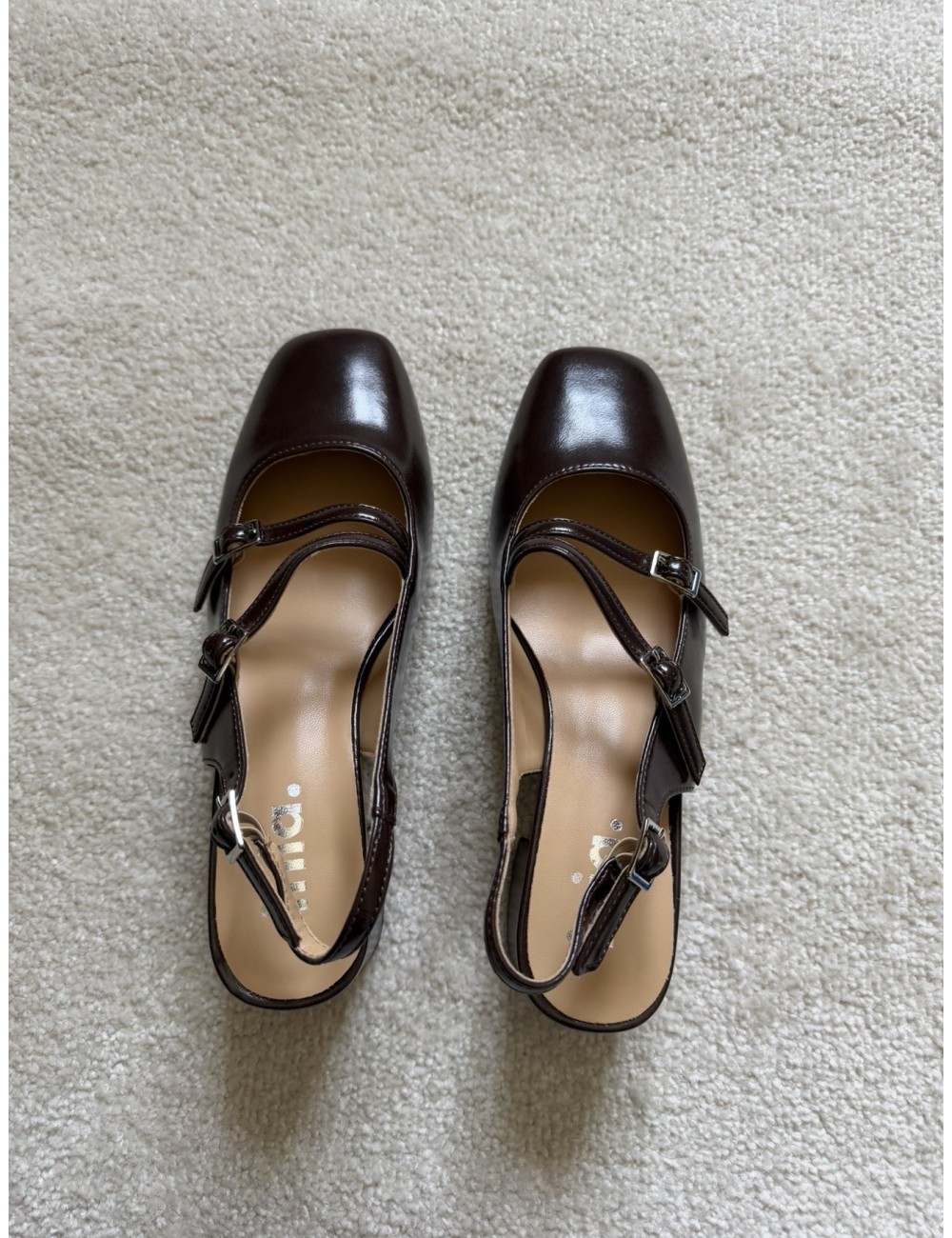 Slingback marrons à talons