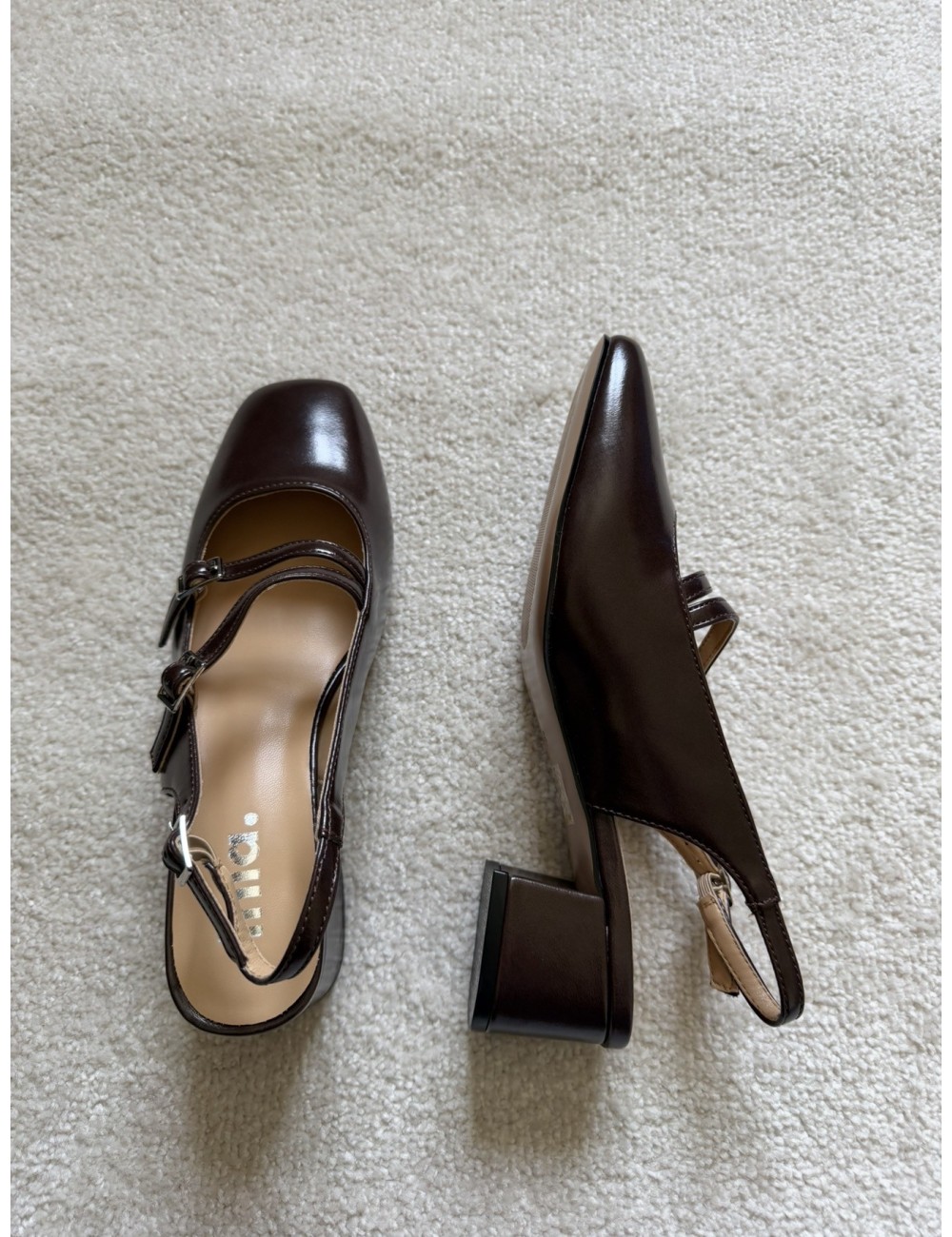 Slingback marrons à talons