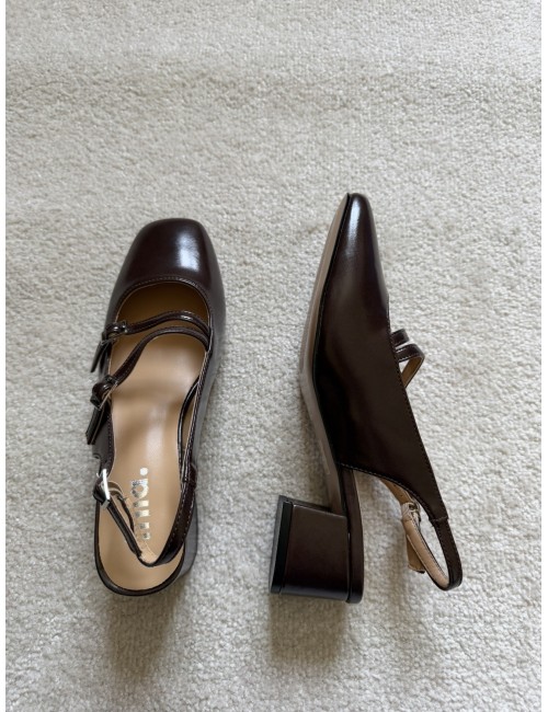 Slingback marrons à talons