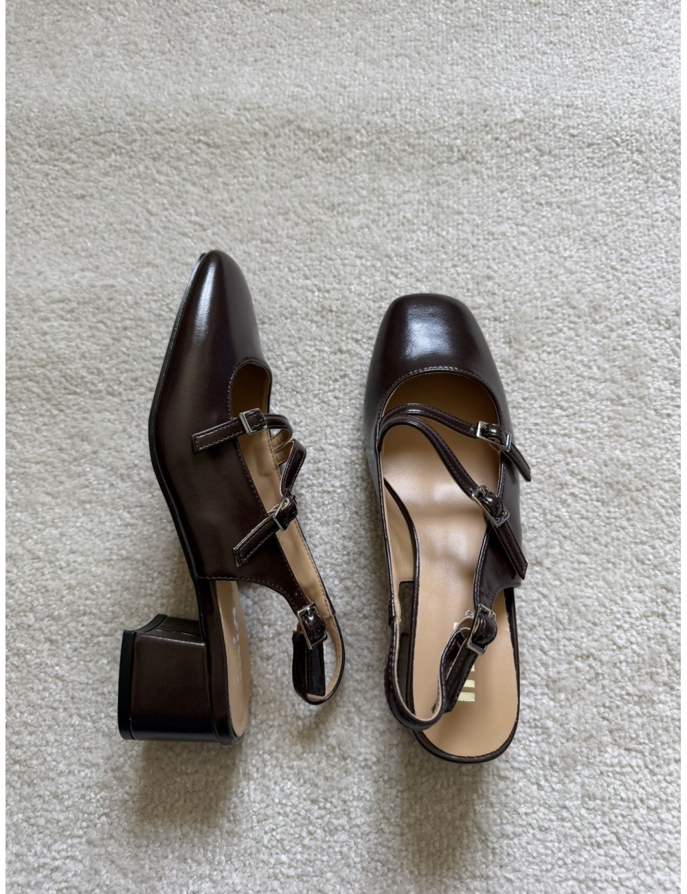 Slingback marrons à talons
