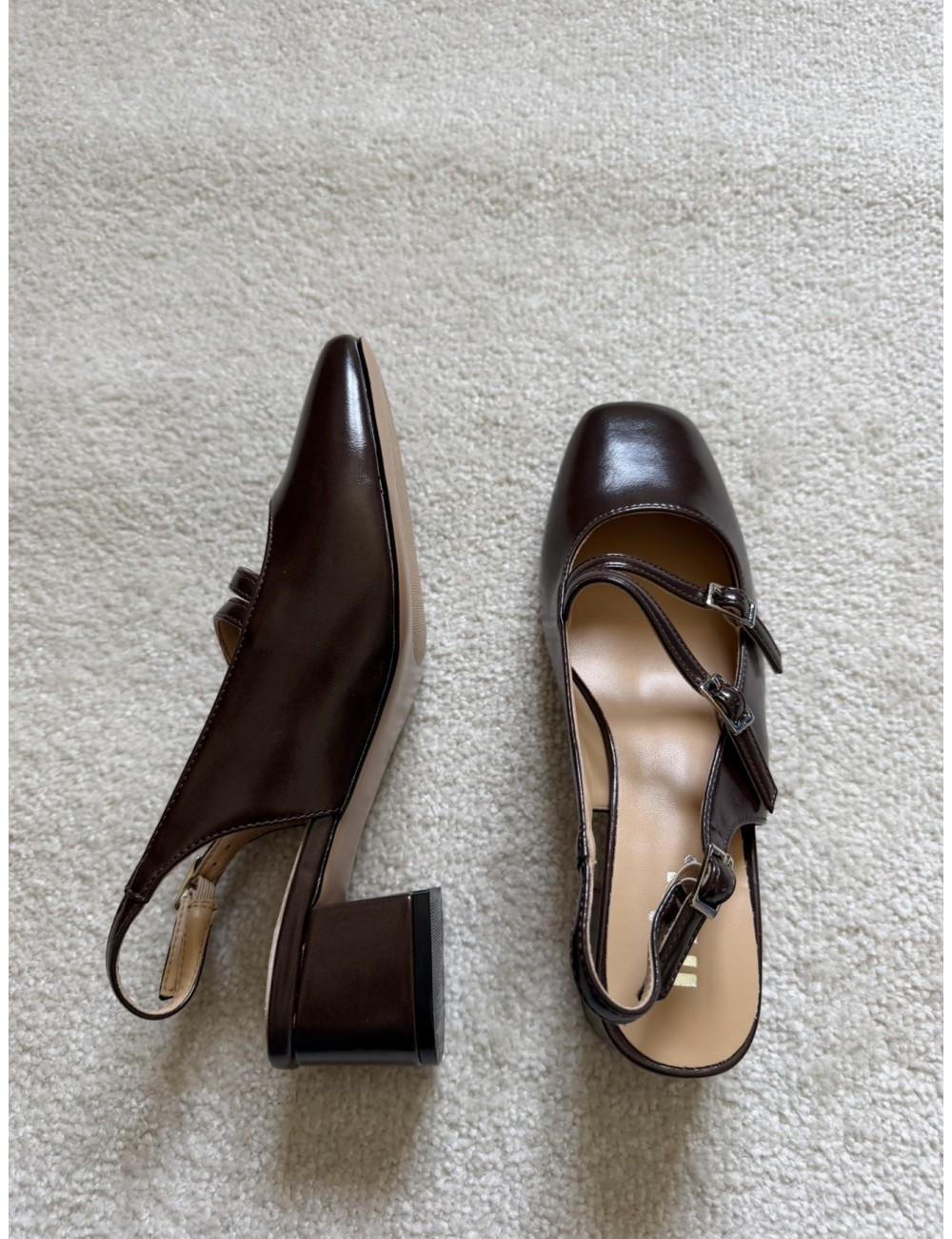 Slingback marrons à talons