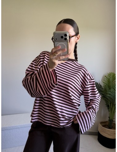 T shirt manches longues à rayures