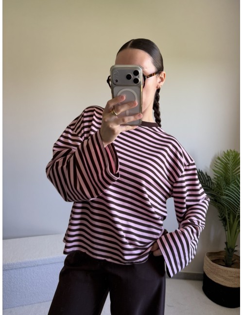 T shirt manches longues à rayures