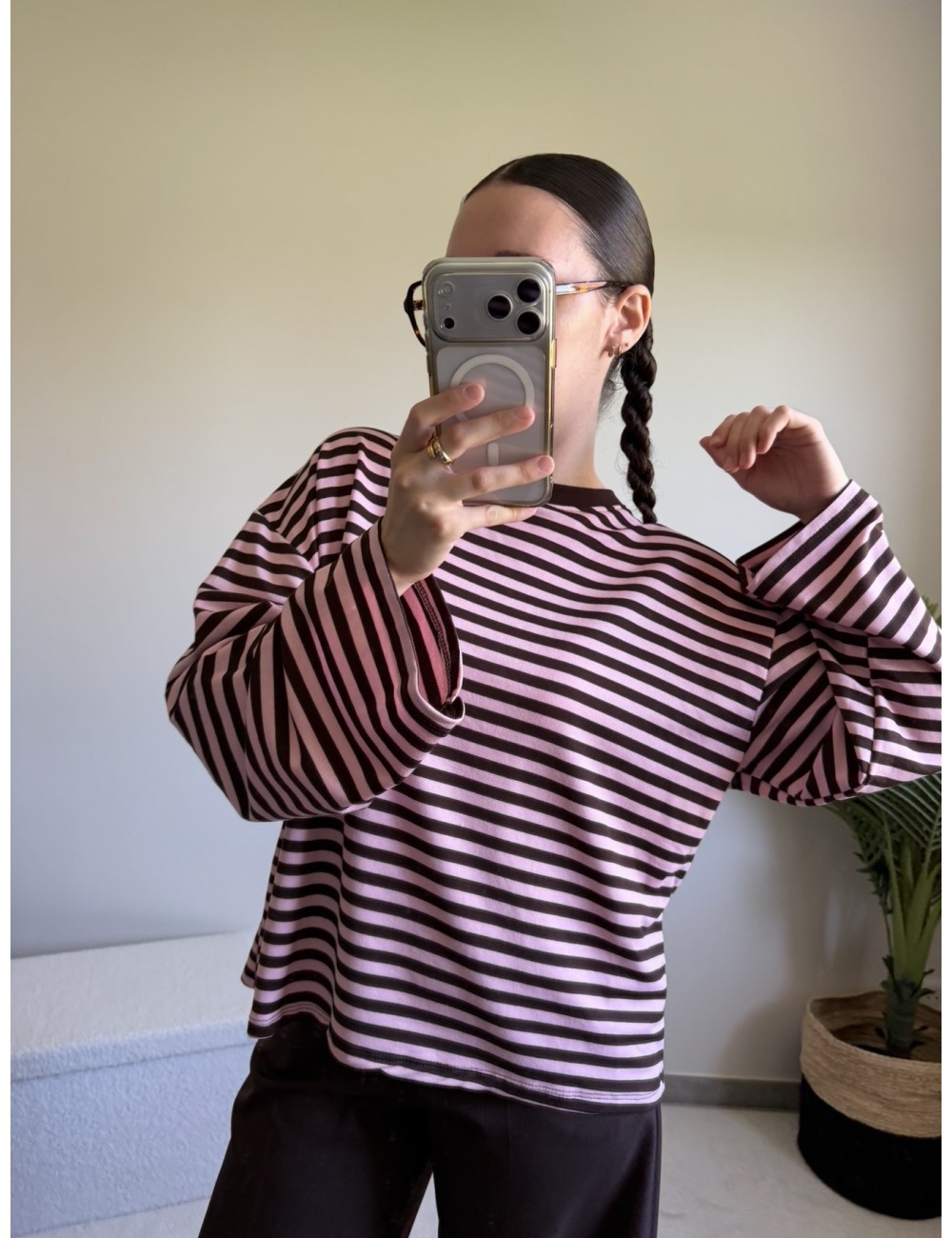 Top manches longues à rayures