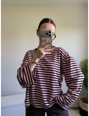 T shirt manches longues à rayures