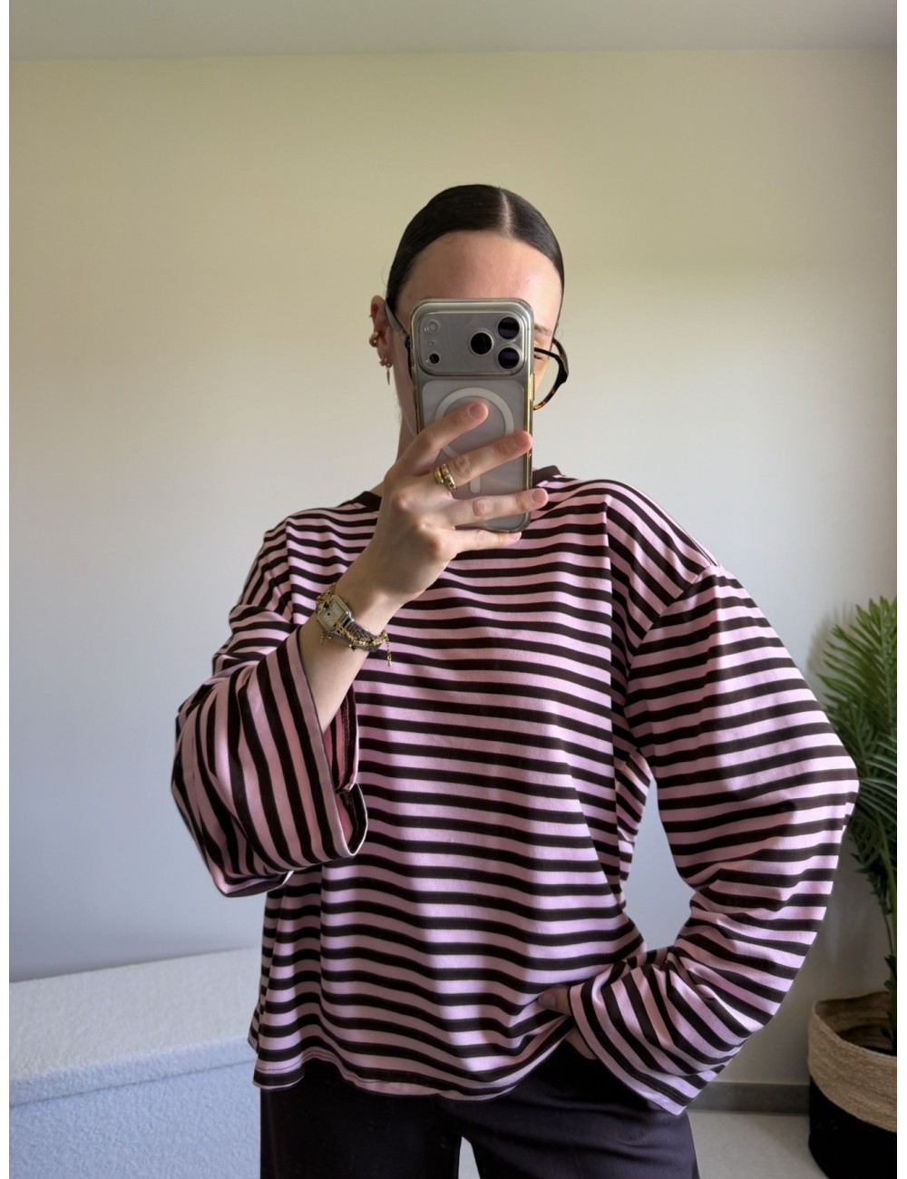 Top manches longues à rayures