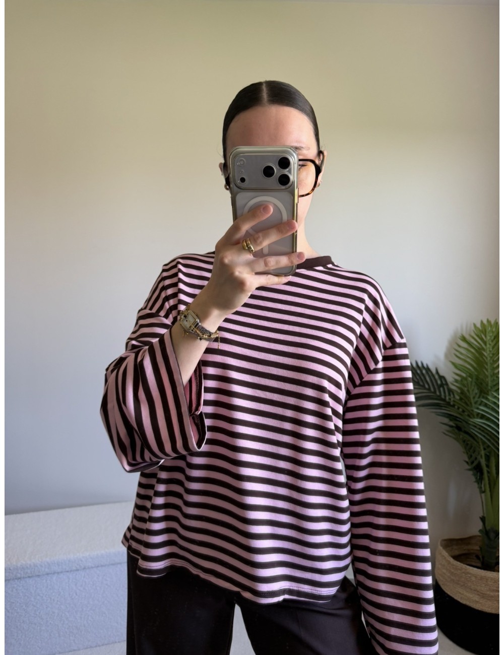 Top manches longues à rayures