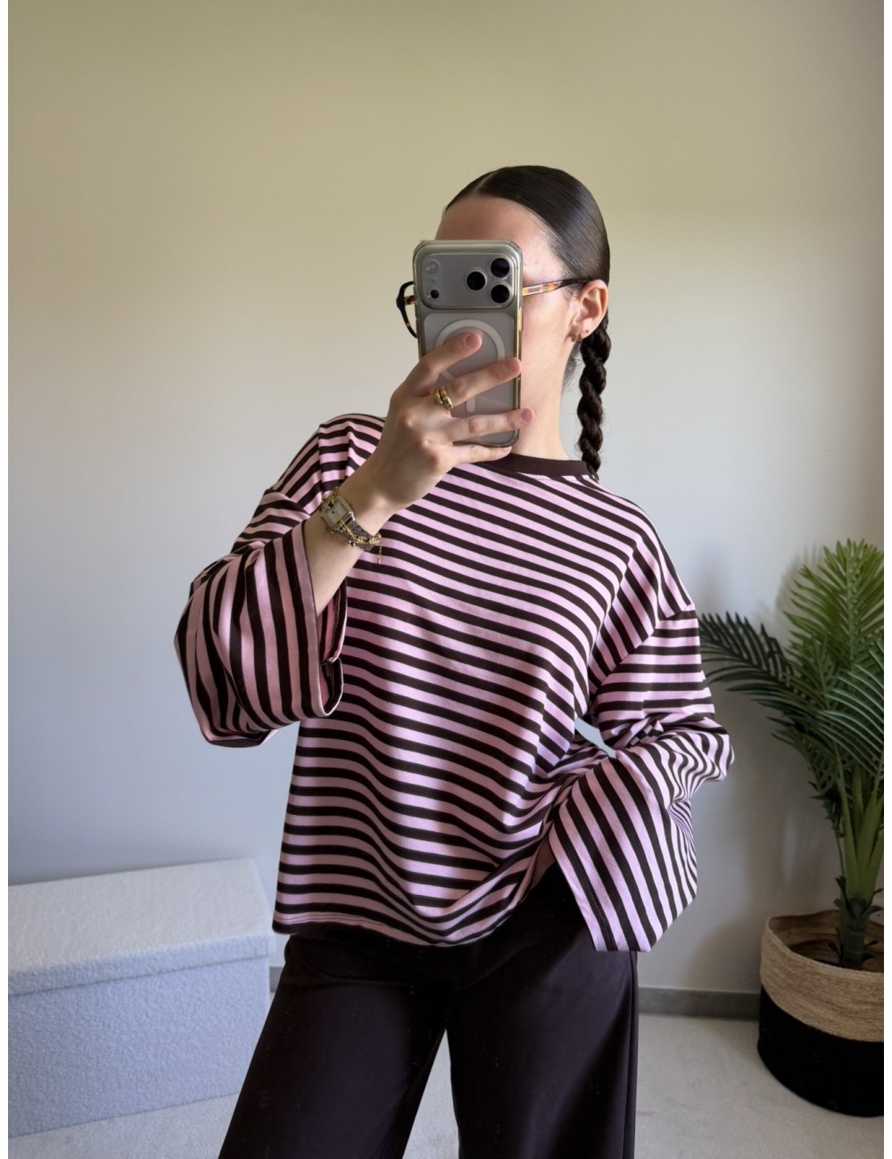 Top manches longues à rayures